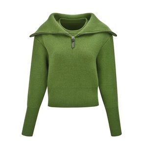 AMYLYNN Jojo Green Zip Up Sweater